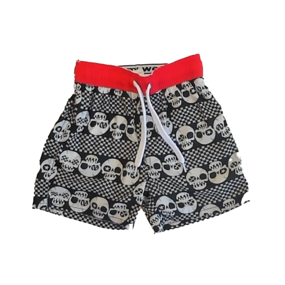 Wes and Willy Boys White | Black Skulls Trunks size: 3T - Picture 1 of 1
